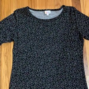Medium LuLaRoe Julia dress- black with stars. EUC